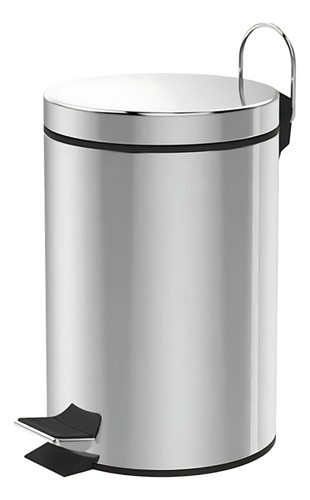 Lixeira Inox Redonda Multiuso Com Pedal Com Tampa - 5 Litros