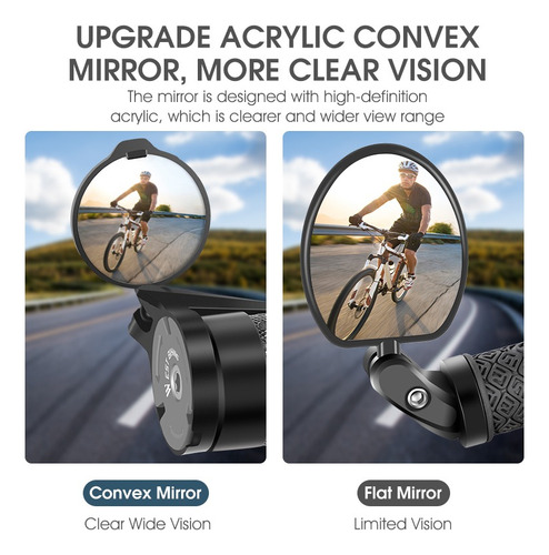 Espejo Retrovisor Para Bicicleta Con Rotación De 360°, 1 Uni