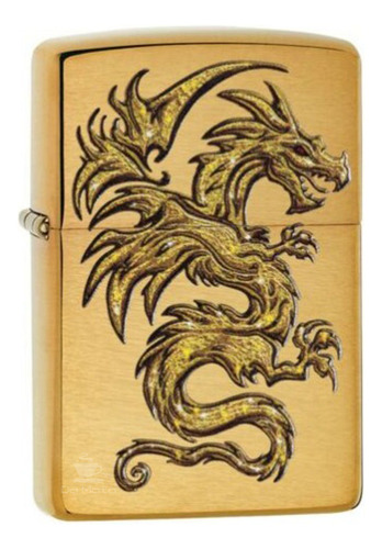 Isqueiro Zippo 29725 dragão dourado com fluido