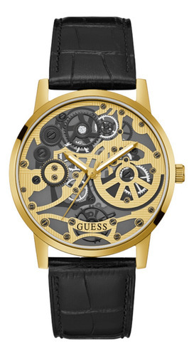 Reloj Guess De Hombre Original De Caballero Color De La Correa Negro/dorado