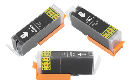 Imagen 4 de 10 de 25ml Cartucho De Tinta 3pcs Impresora Negro Plástico Pgi-870