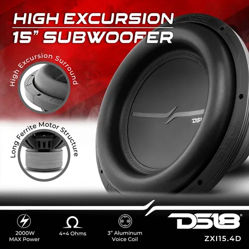 Subwoofer Ds18 Zxi15.4d De 15 Pulgadas Para Coche, 2000 W, D