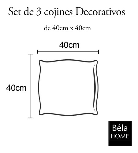 Cojines Para Sala Y Recamara Rellenos Set 3 Pieza Doblevista