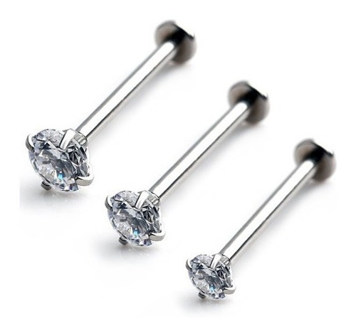 Piercing Labret Acero Quirurgico Cristal-precio Unidad