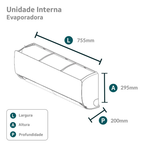 Aire acondicionado Hw Elgin Eco Inverter Ii Wifi de 12000 Btu, Qf, 220 V