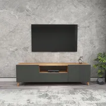 Comprar Mesa De Tv Clásica Katrina Negro\u002Froble 3 Puertas Tu Mesita