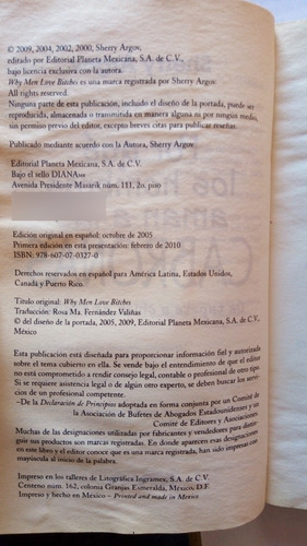 Por Qué Los Hombres Aman A Las Cabronas. Sherry Argov. Diana (Usado)