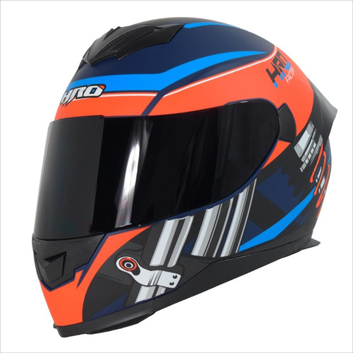 Casco Integral Hro-511 Factory Azul Mate Moteros