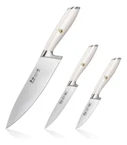 Comprar Juego De Cuchillos Para Principiantes De La Serie L1 De Cangshan, 3 Piezas, Acero Alemán Forjado, Blanco, 1026924