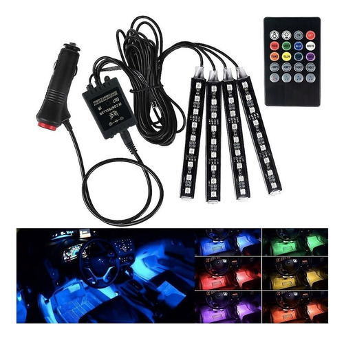 Luces Led Internas, Control Remoto, Led Rb, 4 Tiras For Au