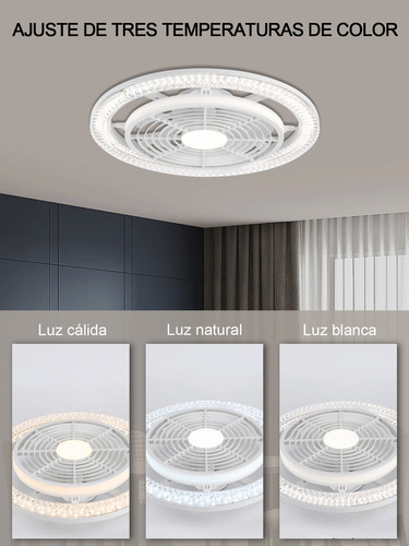 Lámpara Con Ventilador Techo 7 Aspas 150w Con Luz 3 Colores