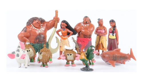 Moana Set 12 Figuras Personajes Película Disney