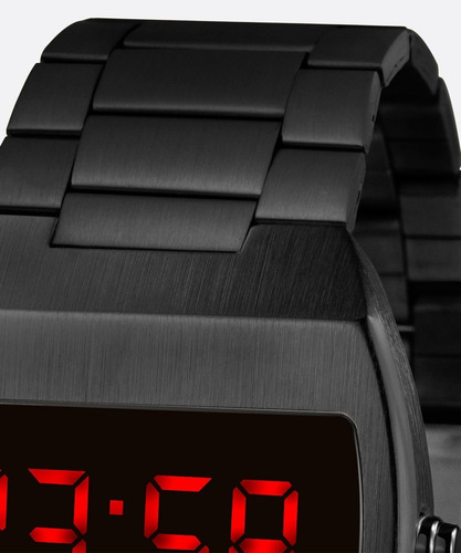 Relogio Lince Mdn4620l Vxpx Digital Black Led Vermelho