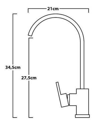 Torneira Cozinha Monocomando Misturador Quadrada Slim Luxo
