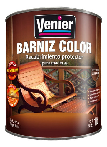 Venier Color Natural Satinado Para Madera Int/ext Uv | 1/2lt