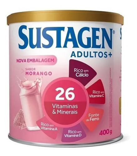 Sustagen Adulto+ Morango 400g (kit Com 2)