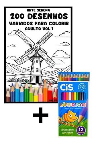 Kit 200 Desenhos Para Colorir Folha A4 - 2 Por Folha Adulto