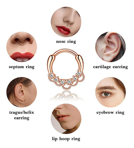 12pcs Aro De Clicker De Septum De 16g, Aro De Septum De...