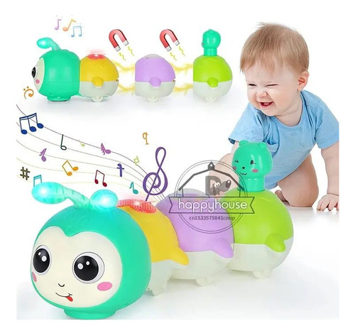Juguete Gusano Musical Luminoso Divertido Para Bebe