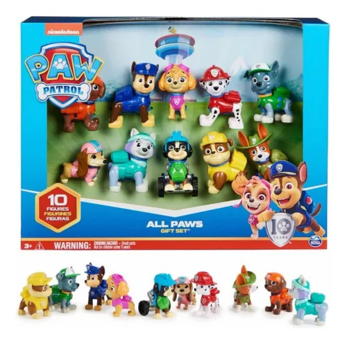 Paw Patrol Set De 10 Personajes 6 Cm Patrulla Canina