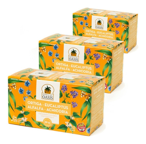 Té Hierbas Del Oasis Mezcla N12 Antidiabético Pack X 3 Cajas