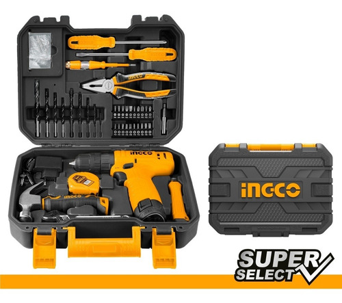 Imagen 2 de 4 de Kit Atornillador Bateria Litio 12v 81 Piezas Ingco Hkthp1081