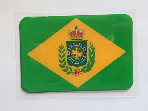 Adesivo Resinado Da Bandeira Do Brasil Império 5 Cm Por 3 Cm