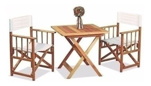 Imagen 2 de 8 de Mesa Madera Eucalipto Exterior Jardin Plegable 75cm Arandu