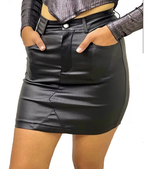 Minifalda De Piel Sintética Para Mujer Mjstyle 2021 72107000 