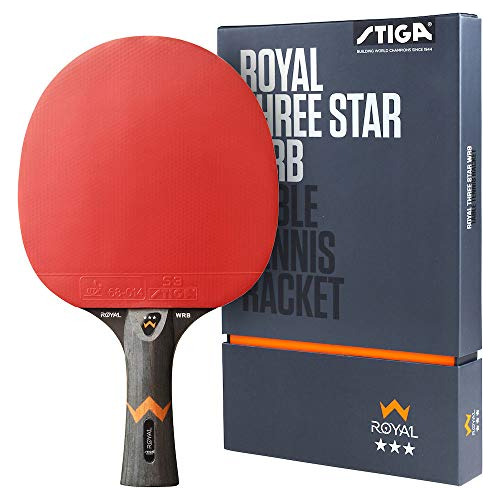 Stiga Royal 3-star Table Tennis Ping Pong Bat, Negro / Rojo