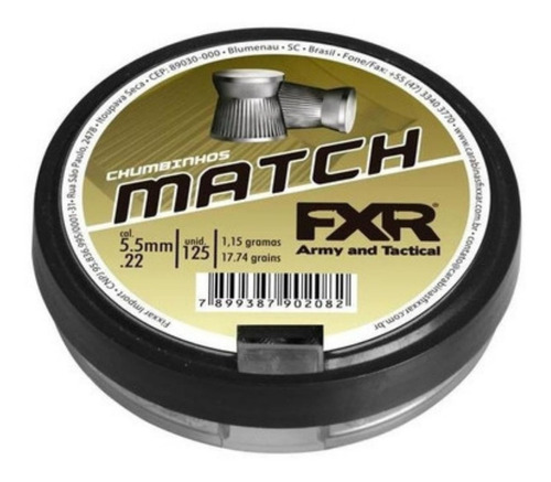 Chumbinho Precisão Super Match Premiun 5.5 Com 125und - Fxr