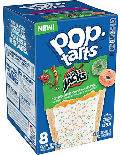 Pop Tarts Apple Jacks Kelloggs Frosted Apple Cinnamon 384g