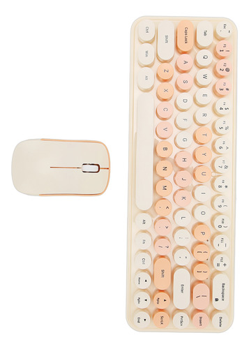 Combo De Mouse Del Teclado 2.4ghz Wireless Cute Retro 68