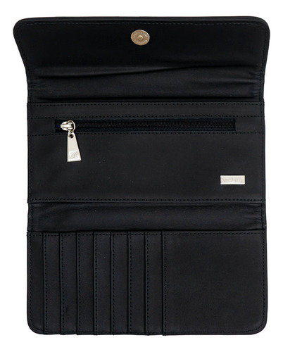 Cartera Bolsillo Negro Águila Real Mexicana Negro Jqd Color Negrocbojnarm
