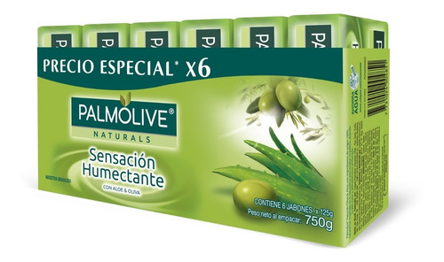 Imagen 1 de 1 de Jabón Palmolive Oliva Y Aloe 125gr Pack X6