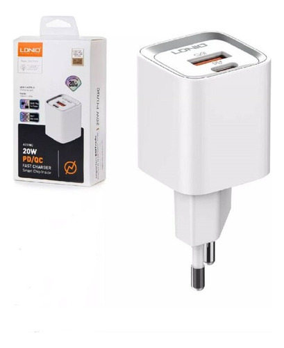 Cargador De Pared Ldnio + Cable Usb C 1m Carga Rápida 20w Color Blanco