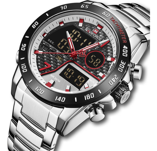 Reloj naviforce Cronógrafo Fechador Correa metálica P/hombre