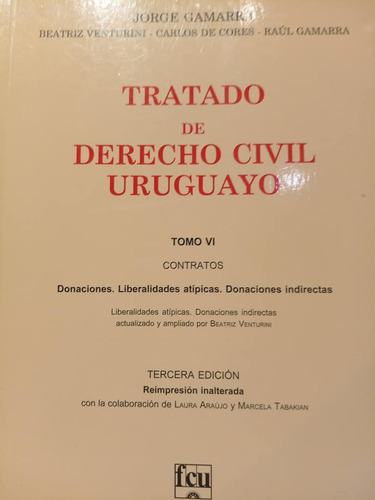 Tratado De Derecho Civil Uruguayo Tomo Vi Contratos