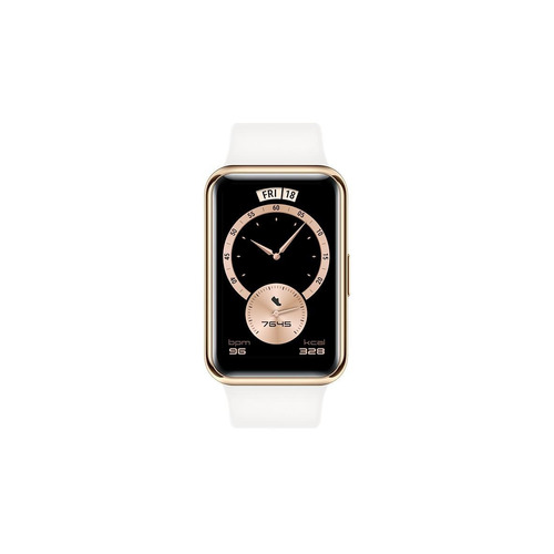 Imagen 1 de 4 de Huawei Watch Fit Elegant 1.64" caja de  acero inoxidable gold, malla  frosty white de  fluoroelastómero TIA-B29
