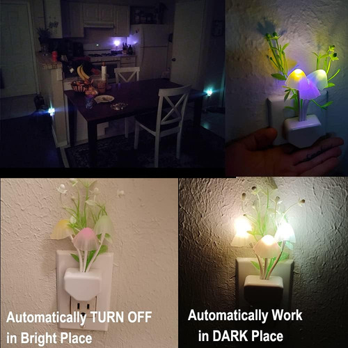 Paquete De 4 Luces Led De Noche Con Sensor Para Adultos Y Ni