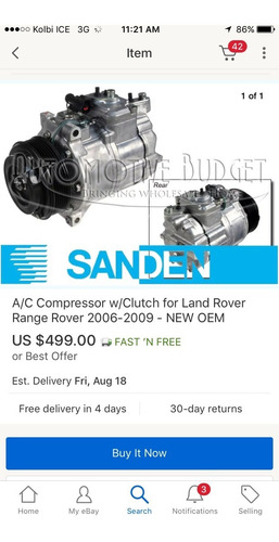 Compresor Aire Acondicionado Land Rover 2006-2009 Sande Oem