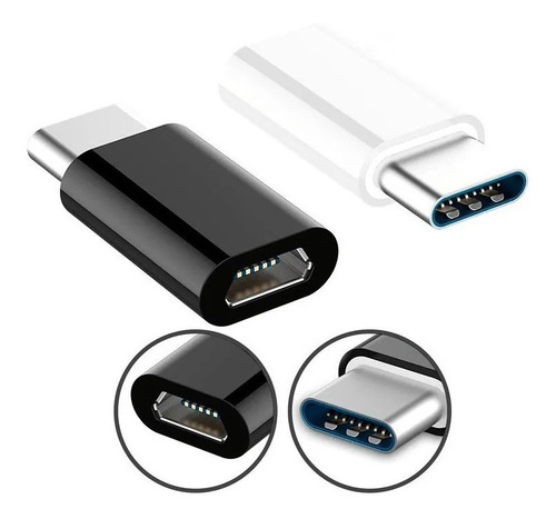 Imagen 3 de 8 de Adaptador Micro Usb Hembra A Usb Tipo C Macho Celular Envíos