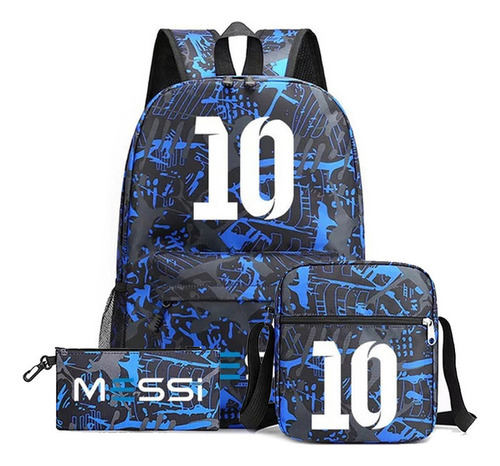 Set De 10 Mochilas Lionel Messi, Unisex De 3 Piezas, Bolsa P