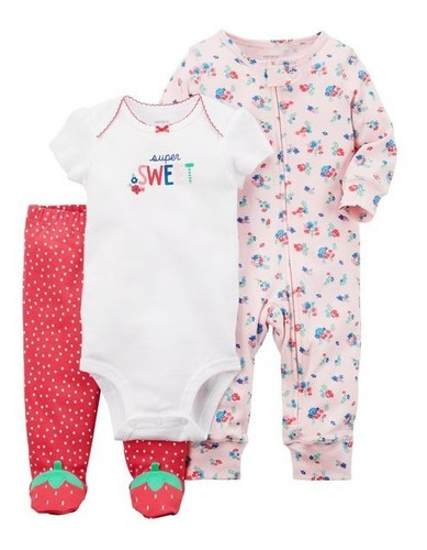 Set 3 Piezas Carters Body Osito/pijama Y Pantalon