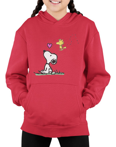 Poleron Infantil Niña Snoopy Charlie Brown Pajarito Estampado Algodon