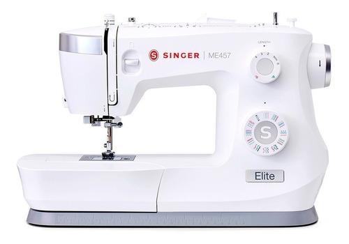 Imagen 1 de 3 de Máquina de coser recta Singer Elite ME457 portable blanca 120V