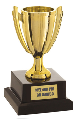 Imagem 1 de 2 de Trofeu Dourado Melhor Pai Do Mundo Presente Criativo