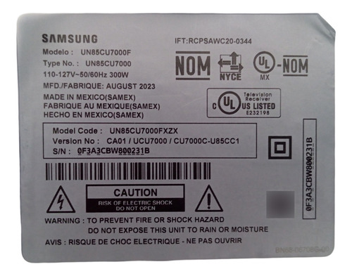 Tiras Leds Samsung Un85cu7000f (Usado)