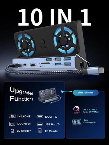 Estación De Acoplamiento 10 En 1 Para Steam Deck Oled Rog Al