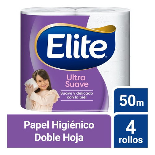Papel Higiénico Elite Ultra Doble Hoja - 4 Unid. 50 Mts C/u